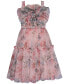 Toddler & Little Girls Flower-Detail Floral-Mesh Dress