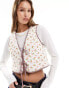 Фото #1 товара The Frolic strawberry print reversible quilted gilet in multi