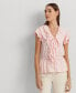 Women's Ruffled Flutter-Sleeve Peplum Top