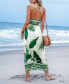 Women's Tropical Floral Print Halterneck Maxi Beach Dress