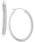 ფოტო #1 პროდუქტის Diamond Hoop Earrings (1 ct. t.w.) in Sterling Silver