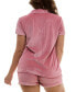 Фото #5 товара Women's 2-Pc. Ribbed Velour Pajamas Set