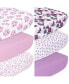 Фото #1 товара Pink Floral and Purple Butterfly Fitted Crib Sheets for Girls, 6-Pack Set, Pink, Purple