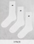 Фото #1 товара New Balance embroidered logo crew socks 3 pack in white