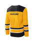 Фото #2 товара Men's Gold, Black Pittsburgh Penguins Cross Check Jersey V-Neck Long Sleeve T-shirt