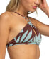 Фото #3 товара Juniors' Printed Palm Cruz Keyhole Bralette Bikini Top