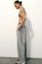 Linen blend palazzo trousers