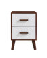 Фото #3 товара Embossed Square End Table with 2 Drawers - White