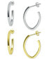 ფოტო #1 პროდუქტის 2-Pc. Set Polished Hoop Earrings in Sterling Silver & 18k Gold-Plate, 1", Created for Macy's