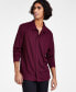 Men's Regular-Fit Ribbed-Knit Button-Down Shirt, Created for Macy's