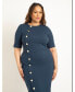 Фото #2 товара Plus Size Button Front Workwear Dress - 14, Carafe