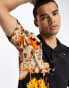 Фото #3 товара Coney Island Picnic short sleeve revere collared shirt in black with oversized butterfly print