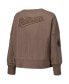 ფოტო #2 პროდუქტის Women's Brown Baltimore Orioles Neutral Oversized Boxy Cropped Pullover Sweatshirt