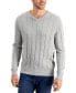 Фото #1 товара Men's Drop-Needle V-Neck Cotton Sweater, Created for Macy's