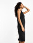 Only sleeveless a line midi dress in black