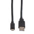 ROLINE 11.02.8752 - 1.8 m - USB A - Micro-USB B - USB 2.0 - 480 Mbit/s - Black