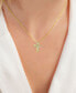 Children's Cubic Zirconia Curved Cross Pendant Necklace in 14k Gold-Plated Sterling Silver, 13 + 2" extender