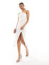 Vesper exclusive cami ruched bust midi dress in white 34 - фото #1