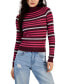 Фото #1 товара Juniors' Striped Mini-Cable Mock Neck Sweater