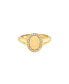 ფოტო #1 პროდუქტის 14K Gold Diamond Signet Initial Ring