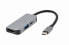 Gembird A-CM-COMBO3-02 - Wired - USB 3.2 Gen 1 (3.1 Gen 1) Type-C - 87 W - Silver - 5 Gbit/s - 3840 x 2160 pixels