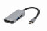 Фото #1 товара Gembird A-CM-COMBO3-02 - Wired - USB 3.2 Gen 1 (3.1 Gen 1) Type-C - 87 W - Silver - 5 Gbit/s - 3840 x 2160 pixels