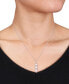 Фото #2 товара Macy's cultured Freshwater Pearl (6 - 8-1/2mm) & Diamond (1/20 ct. t.w.) Graduated Pendant Necklace in Sterling Silver