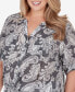 ფოტო #4 პროდუქტის Plus Size Paisley Silky Gauze Top