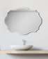 Frameless Beveled Oblong Scalloped Wall Mirror, 32" x 24" x 0.39"