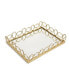 13.5" Oblong Mirror Tray with Circular Design