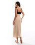 Фото #4 товара ASOS DESIGN contrast bust keyhole textured maxi dress in camel