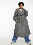 Фото #7 товара ASOS DESIGN Curve heritage check trench coat in mono