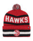 Фото #1 товара Men's Red Atlanta Hawks Bering Cuffed Knit Hat with Pom