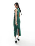 ASOS DESIGN v neck sleeveless with stripe detail maxi dress in green