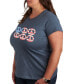 ფოტო #3 პროდუქტის Trendy Plus Size Peace Sign Americana Graphic T-shirt