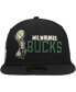 Фото #3 товара Men's Black Milwaukee Bucks Champs Trophy 59Fifty Fitted Hat