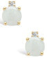 ფოტო #6 პროდუქტის Opal (1/3 ct. t.w.) and Diamond Accent Stud Earrings in 14K Yellow Gold