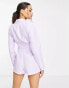 Miss Selfridge Petite cut out mini blazer playsuit in lilac Сиреневый, US 8 - фото #4