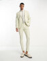 ASOS DESIGN slim suit jacket in linen in puppytooth in green