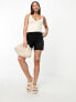 ASOS DESIGN Tall knitted wrap cami in mixed stitch in cream