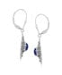 Sterling Silver and Lapis Lazuli Gemstone Concha Lever Back Earrings