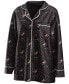 ფოტო #3 პროდუქტის Women's Black Arizona Coyotes Long Sleeve Button-Up Shirt and Pants Sleep Set