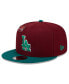 Men's Cardinal/Green Los Angeles Dodgers Strawberry Big League Chew Flavor Pack 9FIFTY Snapback Hat