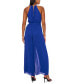 Фото #2 товара Women's Halter Sleeveless Tie-Waist Wide-Leg Jumpsuit