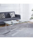 Фото #8 товара Silver Stainless Steel Coffee Table With Acrylic Frame And Clear Glass Top