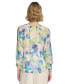 Фото #2 товара Women's Floral-Print Gathered Cold-Shoulder Blouse