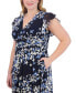 Фото #4 товара Plus Size Printed Flutter-Sleeve Dress