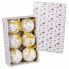 Фото #1 товара Ёлочные шарики Белый Позолоченный бумага Polyfoam 7,5 x 7,5 x 7,5 cm (6 штук)