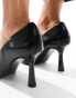 Stradivarius heeled court shoe in black