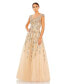 ფოტო #1 პროდუქტის Embellished Cap Sleeve Cutout Back Gown